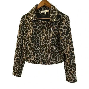 Lovers + Friends Animal Print Moto Style Jacket Size M